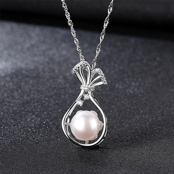 

s925 sterling silver natural freshwater baroque pearl necklace simple chain floating pearl necklace charm wedding choker