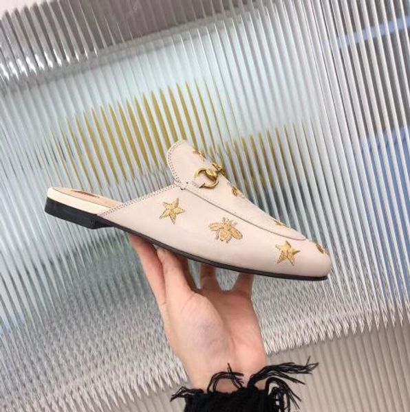 

Leather loafer muller de igner lipper women hoe with buckle brand fa hion women princetown lipper ladie ca ual mule flat 35 40