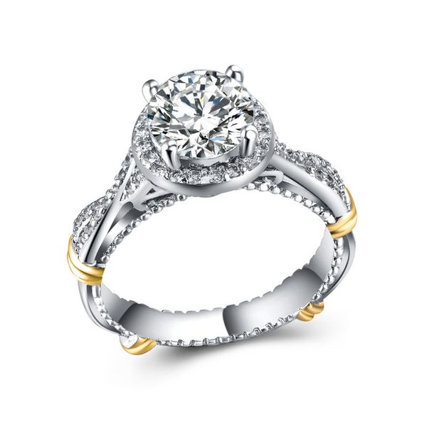 

Trendy Lady Color Separation Rings 925 Luxury Sterling Silver Daily/Party Engagement Ring Jewelry Ornaments
