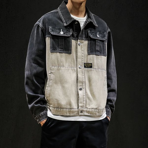 

fugoism new patchwork design tracksuit coats hip hop jacket mens 2019 front pockets hip hop streetwear brand jacket outfit, Black;brown