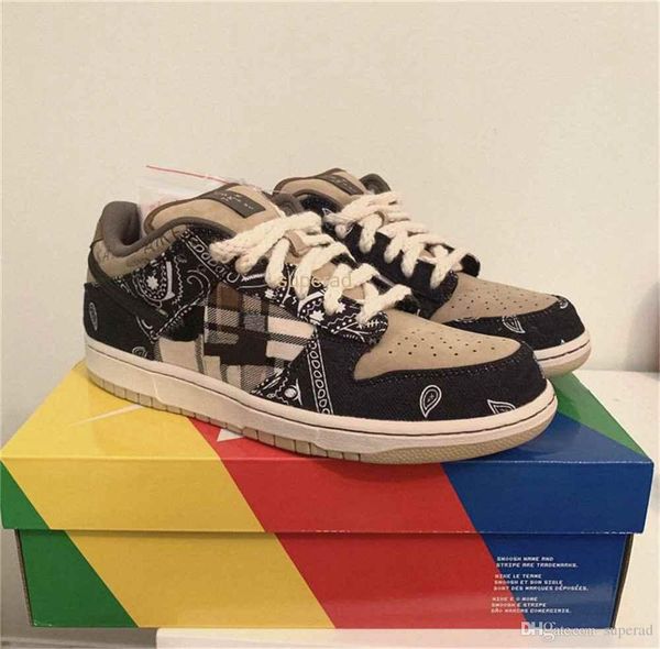 

travis sb dunk low casual skateboard scarpe scotts black parachute beige cactus jack womens mens running shoes ct5053-001