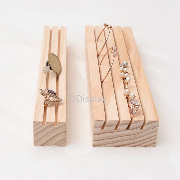 

[ddisplay]special solid wood earring jewelry display creative rings slot holder stand window showcase fantasy bracelet grooves organizer, Black