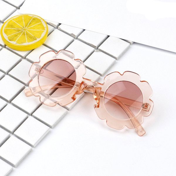 

vintage plastic kids sunglasses round flower baby children sunglasses girls boys sun glasses uv400, White;black