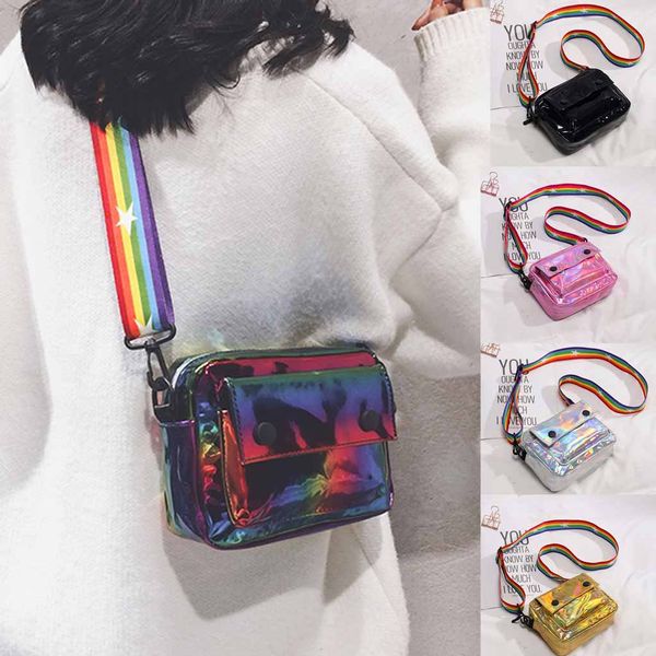 

women shoulder bag fashion laser transparent crossbody bags new personality small square bag fashion shoulder messenger bags