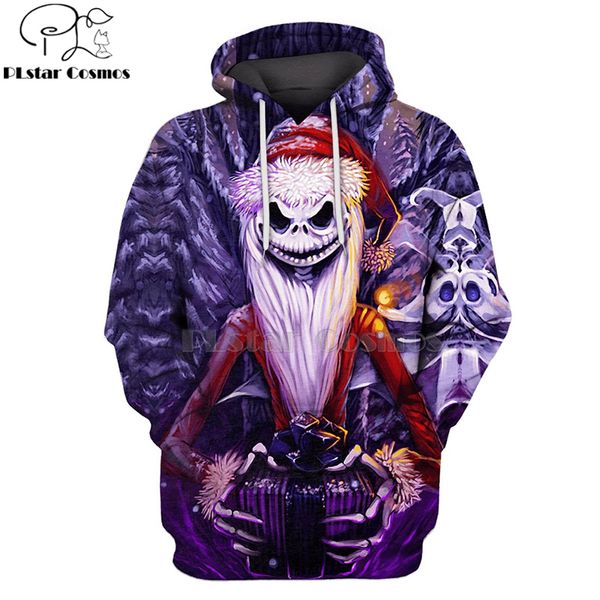 

plstar cosmos jack skellington jack sally 3d hoodies/shirt/sweatshirt winter nightmare before christmas halloween streetwear-24, Black