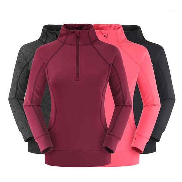 

solid color long sleeve stand collar gym autumn style female fashion style jackets womens sports designer outerwear, Black;brown