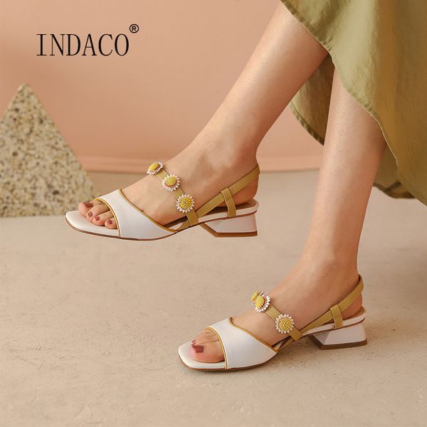 

women summer sandals genuine leather beige daisy low heel comfortable summer shoes 4cm, Black