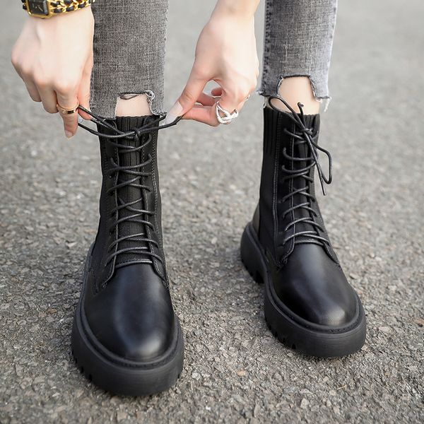 

designer leather sneakers speed runner women classic lace-up sock triple black boots ankle winter snow casual martin boots