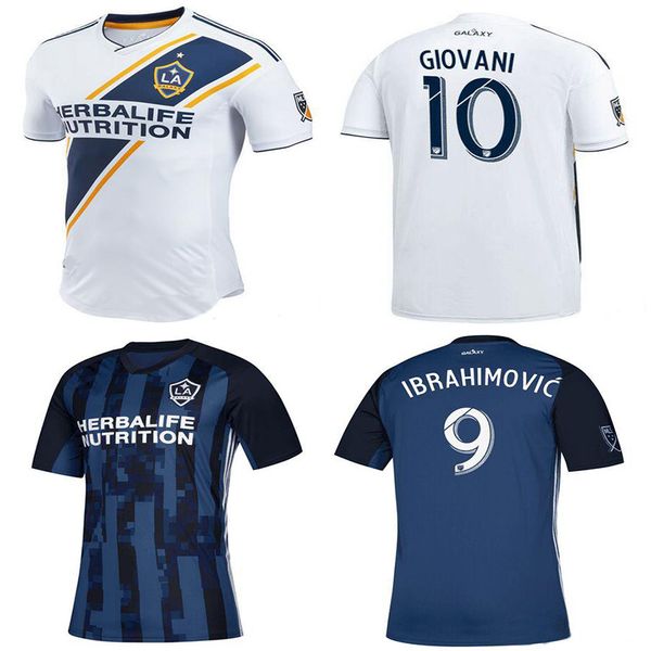 

New 2019 2020 la galaxy zlatan ibrahimovic home white occer jer ey 19 20 la galaxy blue giovani j do anto football hirt