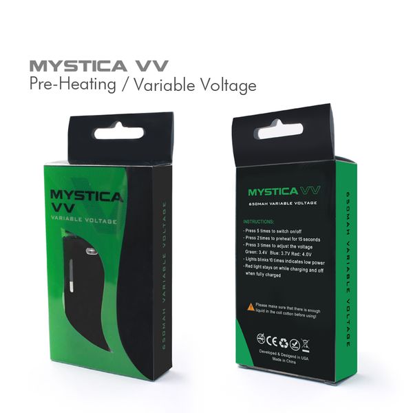 

Аутентичные Airis Mystica VV 650mAh Батарея Испаритель Масло BUD Стартовый комплект Box Мод Vape Pen Картриджи соответствуют G5 G2 бак и картриджи ce3