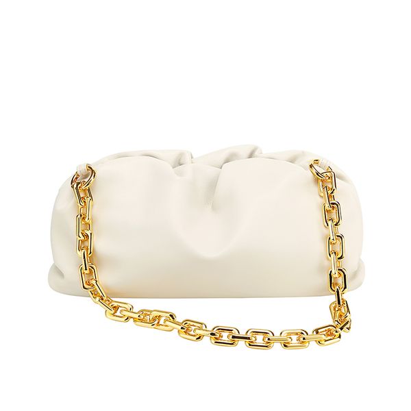 

thick chain women shoulder bag dumpling clip handbag cloud clutch bags small lady hand bag pouch