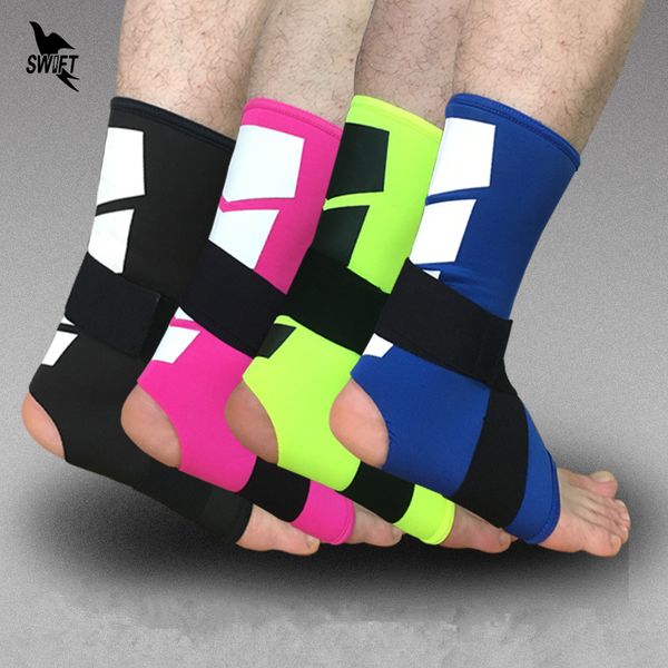 

1 pc sports breathable ankle brace protector adjustable bandage ankle support pad protection elastic brace guard support soccer, Blue;black