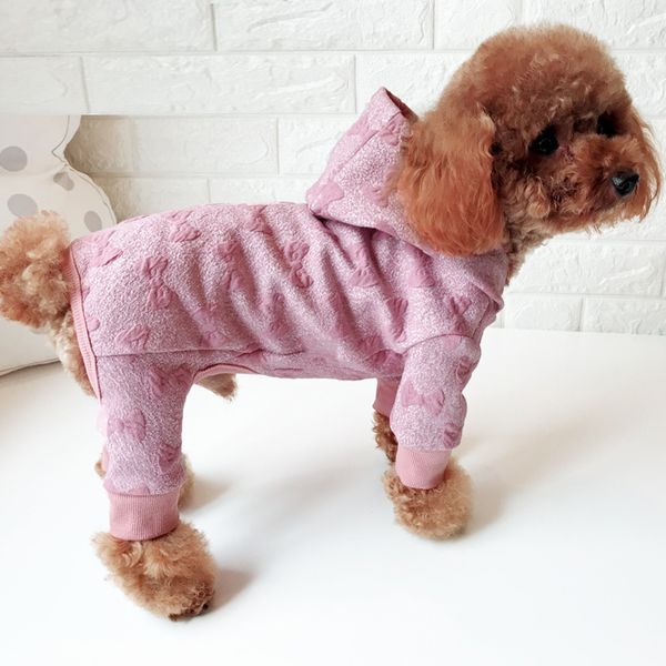 

cute pet dog clothes four-legged clothes warm hoodie coat jacket teddy clothing