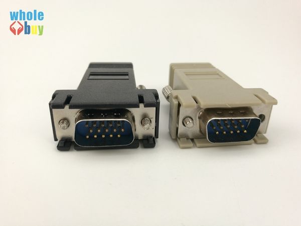 Adaptador de Cabo de Rede de alta Qualidade Extensor VGA Macho Para LAN CAT5 CAT5e CAT6 RJ45 Femae 300 pçs / lote