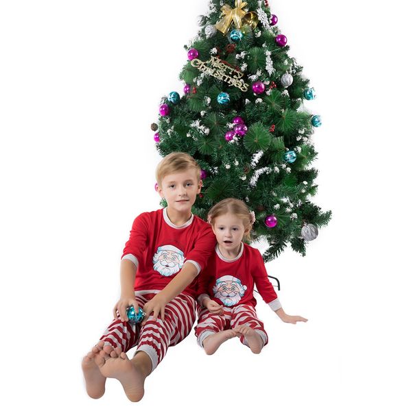 

christmas children kids child cartoon santa pants xmas family clothes pajamas baby clothes girls boys, White