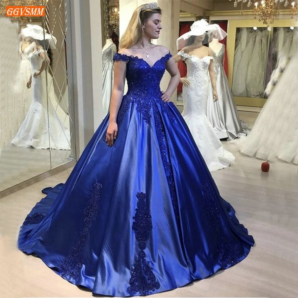 

gorgeous royal blue ball gown evening dresses sweetheart satin lace applique evening gowns flooor length banquet women dress new, White;black