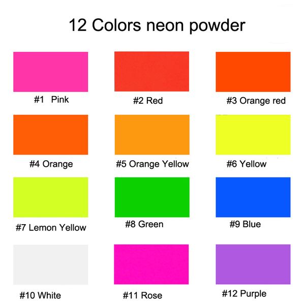 

12-colors choice neon pigments glow in ultraviolet-light neon pigment fluorescent 10g/bag gradient glitter s, Silver;gold