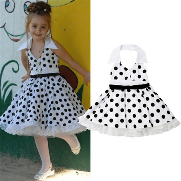 

2019 summer new baby girls black polka dot dress newborn infant baby girl sleeveless white dresses cute kids casual beach dress, Blue;gray