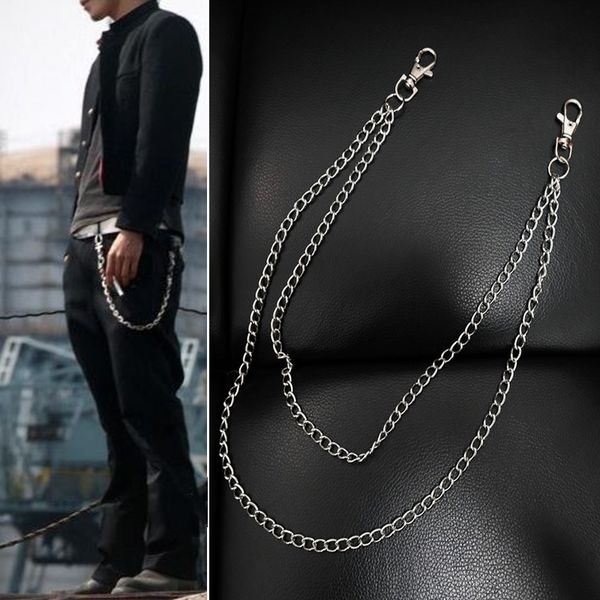 

key chain jeans punk rock jewelry double strands trousers hip hop pants chain waist, Silver