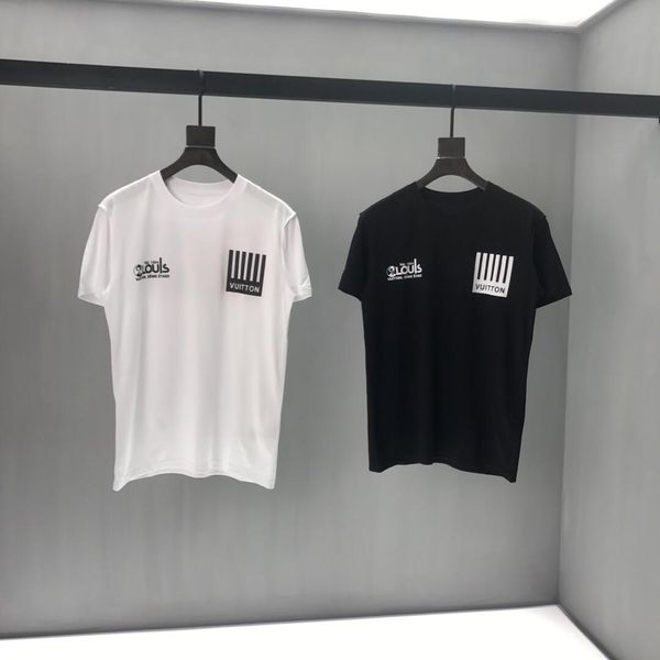 

2020ss spring and summer new high grade cotton printing short sleeve round neck panel t-shirt size: m--xl-xxl-xxxl color: black white qs28