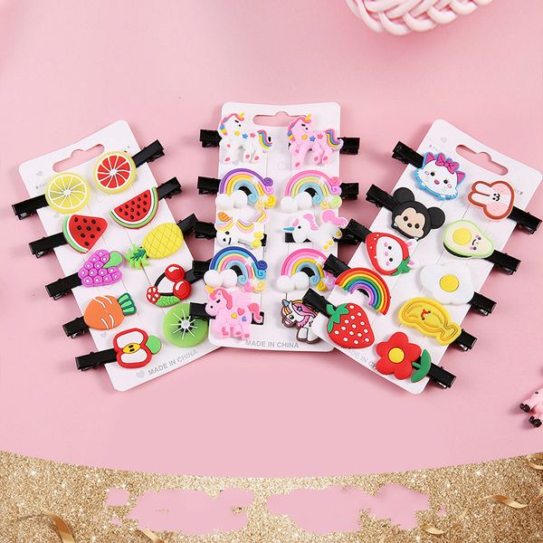 

new style children's princess hairpin cute baby flower duck clip girl broken hair clips clip with bangle clips, Slivery;white