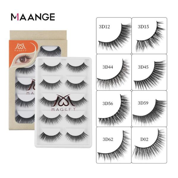 

maange 5 pairs faux 3d mink lashes fluffy wispy false eyelashes natural long eyelash extension makeup fake lash synthetic hair