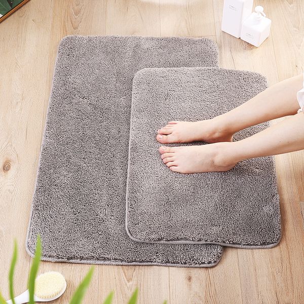 

cake velvet solid color floor mat carpet bathroom bathroom door mat absorbent non-slip mat bedroom on behalf of cross-border