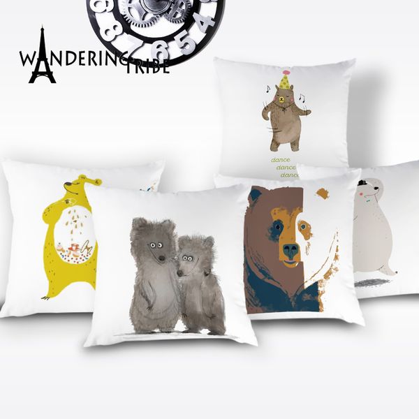 

cartoon bear throw pillow case colorful anime decorative cushions animal cushion cover cute home decor sofa cushion covers