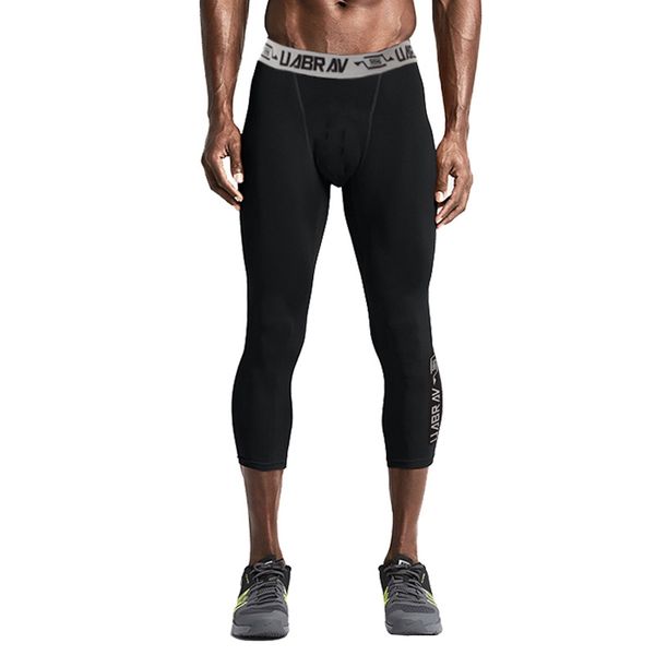 

uabrav black men's running tights compression sport leggings gym fitness sportswear training yoga pants for men trousers, Black;green