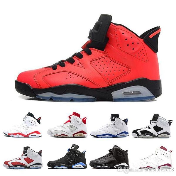 

6 hipping 6s alternate angry bull black cat carmine basketball shoes mens oreo high white infared sport blue unc sneakers size 7-13