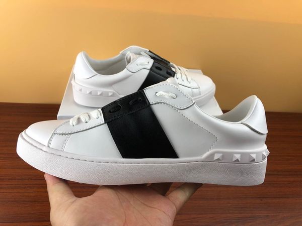 

fashion men women designer shoes white lace up genuine leather open luxury casual shoes flat sport designer sneaker with box for sale ok52