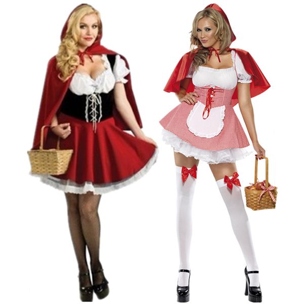 

s-6xl women girl little red riding hood cosplay dress princess halloween costume ds clothing for party dress+cloak, Silver