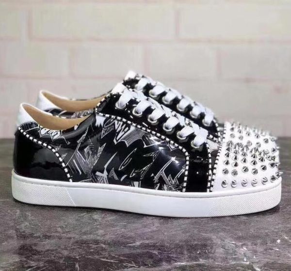 

2019 de igner tudded pike print flat hoe red bottom hoe luxury men women party lover genuine leather neaker ize 35 47