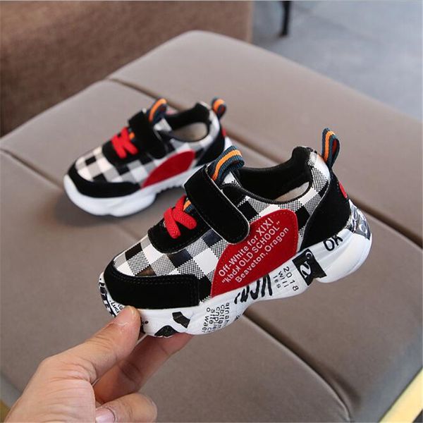 

children's sports shoes autumn and winter new fashion breathable children's casual shoes girls non-slip breathable children's, Black;red