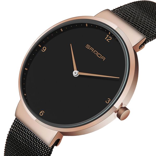 

sanda lovers casual watch quartz watches waterproof stainless steel strap p228, Slivery;brown