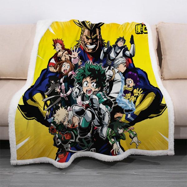 

my hero academia soft warm coral fleece blanket winter sheet bedspread anime sofa throw light mechanical wash flannel blanket