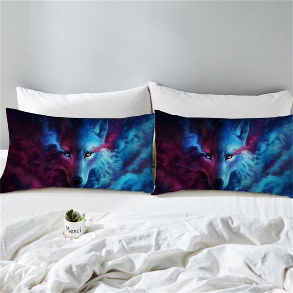 Where Light And Dark Meet By Pillowcase Wolf And Moon Pillow Case