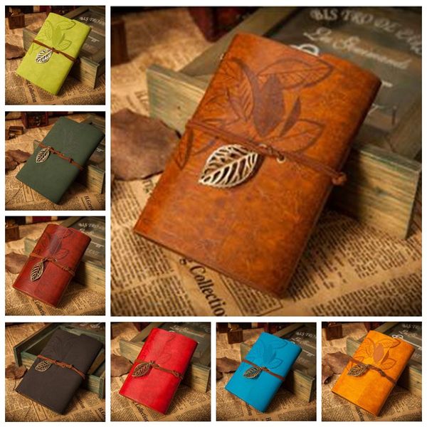 

Journal diary book vintage leather leaf garden travel kraft paper journal notebook pirate notepad retro cla ical book decoration a5581