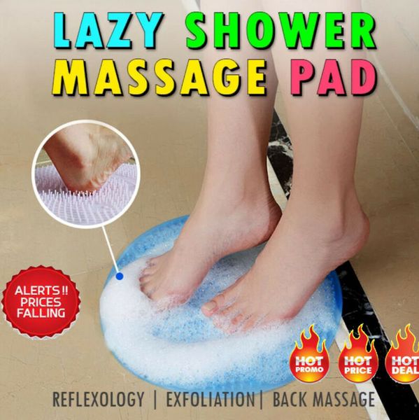 

lazy bath massage pad 1pcs silicone suction cup bathroom massage soft shower mat non-slip bath mats