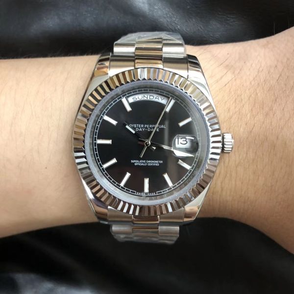 

u1 factory daydate silver all product 40mm sapphire glass auotmatic movement u1 quailty 316l stainless steel men's modern wristwatch, Slivery;brown