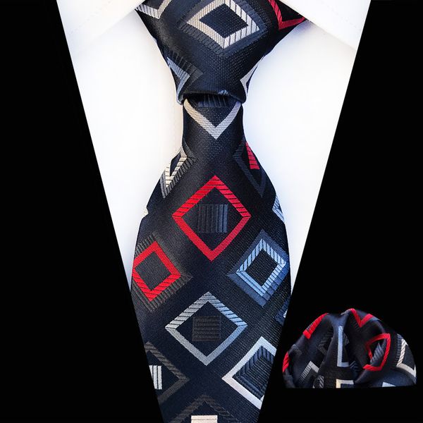

2018 new polyester jacquard 8cm fashion plaid tie square scarf suit, Blue;purple