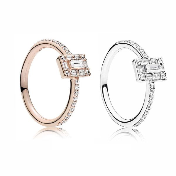

the ajxa 925 sterling silver is a beautifully stylish minimalist engagement square ring, Slivery;golden