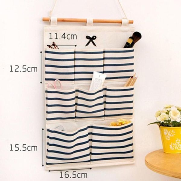 

cotton linen hanging storage bag 3 5 6 8 pockets wall mounted wardrobe hanging bag wall pouch cosmetic toys organizer