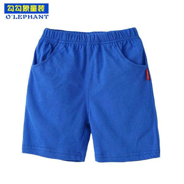

o'lephant summer kids new arrivals cotton pants 2019 fashion boy's solid simplicity children's knee length mid short pants, Blue