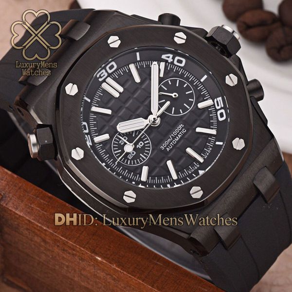 

15 стилей мужские часы 26703st.oo.a070ca.01 секундомера хронограф функция vk кварцевый черный резиновый ремешок сталь 316l montre люксусный, Slivery;brown