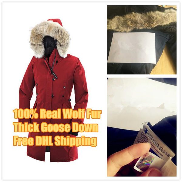 

winter down parkas hoody canada kensington wolf fur womens jackets zippers designer jacket warm coat outdoor parka, Black