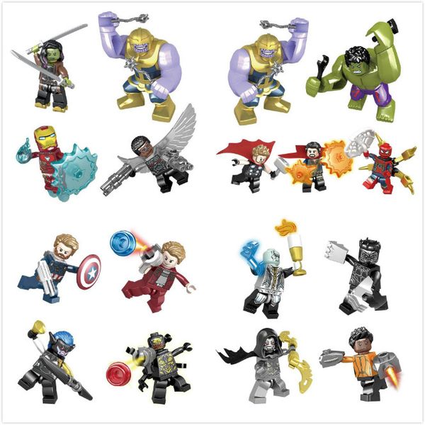 

16 pcs avengers infinity war super hero superhero thanos hulk captain america thor doctor strange black panther figure building block toy