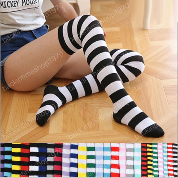 

stockings striped printed socks knee high socks fashion stockings thigh girls sport socks halloween costume party dress up leggings, Pink;yellow