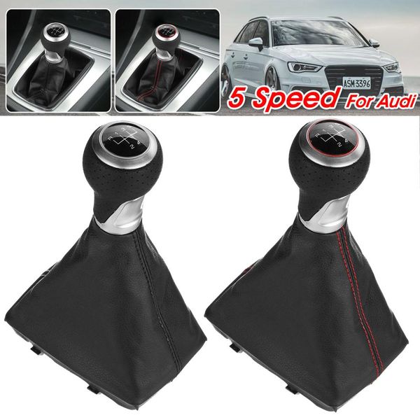 

5 speed manual gear shift knob shifter lever leather gaiter boot cover for a4 s4 b8 8k q5 8r s-line a5 8t 2007-2015