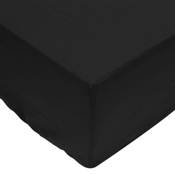 

fitted sheet 2 pieces 90x200 cm cotton black other home textile